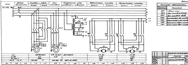 Схема електрична принципова фрезерного верстата 6М76П